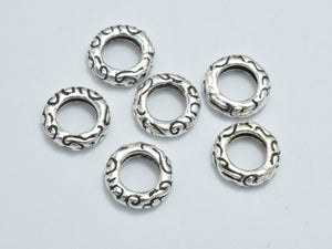 6pcs 925 Sterling Silver Ring-Antique Silver, 8mm-Metal Findings & Charms-BeadDirect
