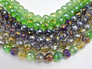 Crystal Glass Beads, 10mm Faceted Round Beads with AB, 7 Inch-Pearls & Glass-BeadDirect