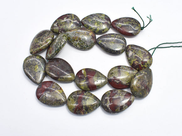 Dragon Blood Jasper, 18x25 Flat Teardrop Beads-BeadDirect