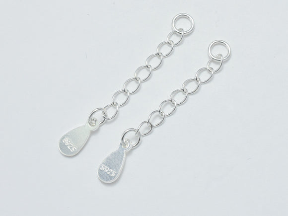 4pcs 925 Sterling Silver Extension Chain, 30mm Long-Metal Findings & Charms-BeadDirect