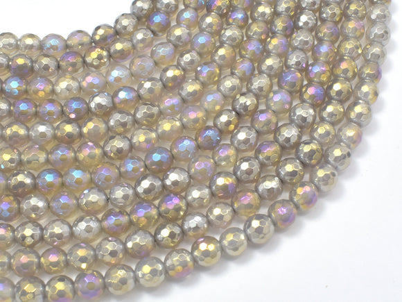 Mystic Coated Gray Agate, 6mm Faceted Round-Gems: Round & Faceted-BeadDirect