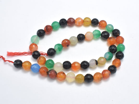 Agate Beads, Multi Color, 8mm Faceted Round-Agate: Round & Faceted-BeadDirect