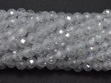 Cubic Zirconia - Clear, CZ beads, 4mm, Faceted-BeadDirect