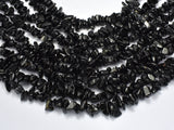 Black Tourmaline Beads, Pebble Chips, Approx 7-12mm-BeadDirect