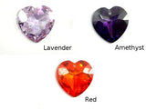 CZ beads, 16x16mm Faceted Heart-Cubic Zirconia-BeadDirect