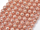 Lava-Copper Plated, 8mm (8.6mm) Round Beads-Gems: Round & Faceted-BeadDirect