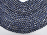 Blue Sapphire Beads, 5mm (5.3mm) Faceted Round, 18 Inch-Gems: Round & Faceted-BeadDirect