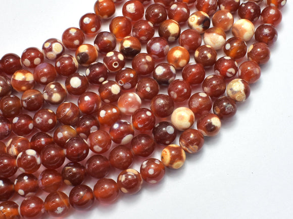 Fire Agate - Red & White 8mm Round-BeadDirect