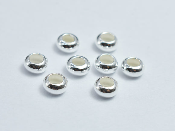 20pcs 925 Sterling Silver Rondelle 4mm Spacer Beads, Crimp Beads-BeadDirect