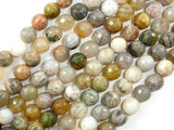 Bamboo Leaf Agate Beads, Faceted Round, 8mm-Gems: Round & Faceted-BeadDirect