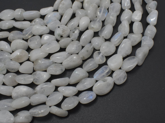 White Moonstone, 6x8mm Nugget Beads, 15.5 Inch-BeadDirect