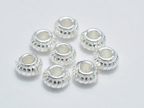 8pcs 925 Sterling Silver Beads, 4.5x2.8mm Rondelle Beads-Metal Findings & Charms-BeadDirect