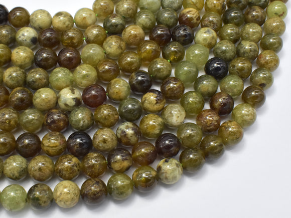 Green Garnet Beads, 8mm Round Beads-BeadDirect