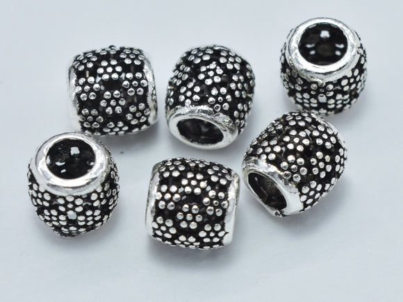 4pcs 925 Sterling Silver Bead, Drum Beads, Spacer Beads, 6x6mm-Metal Findings & Charms-BeadDirect