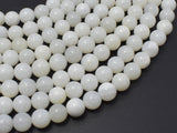 White Mother of Pearl Beads, MOP, 8mm (8.3mm) Round-Gems: Round & Faceted-BeadDirect