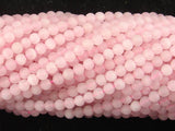 Matte Rose Quartz Beads, 4mm Round beads-Gems: Round & Faceted-BeadDirect