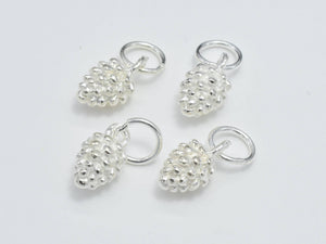 2pcs 925 Sterling Silver Charms, Pine Cones Charms, 5.5x9mm-Metal Findings & Charms-BeadDirect