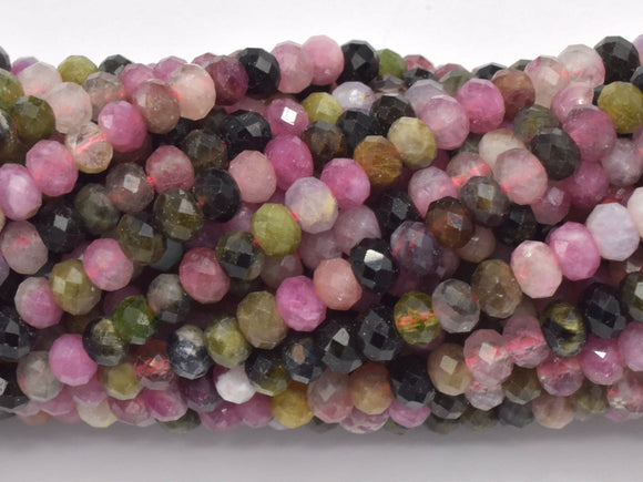 Watermelon Tourmaline Beads, 2.8x4mm Micro Faceted Rondell-Gems:Assorted Shape-BeadDirect
