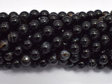 Banded Agate, Striped Agate, Black, 8mm Round-BeadDirect