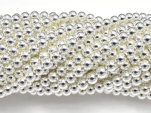 Hematite Beads-Silver, 4mm Round Beads-Gems: Round & Faceted-BeadDirect
