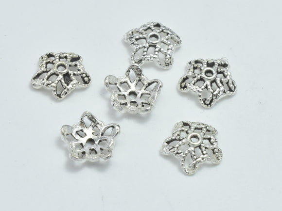 20pcs 925 Sterling Silver Bead Caps-Antique Silver, 6x2mm Flower Bead Caps-Metal Findings & Charms-BeadDirect
