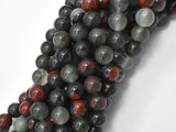 African Bloodstone, 8mm Round Beads-BeadDirect