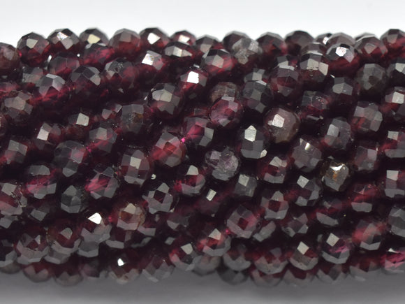 Red Garnet Beads, 3.4mm Micro Faceted Round-Gems: Round & Faceted-BeadDirect