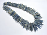 Blue Kyanite (7-12)x(16-48)mm Graduated Top Drilled Slice Stick-BeadDirect