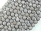 Jade Beads, Light Gray, 8mm Faceted Round-Gems: Round & Faceted-BeadDirect