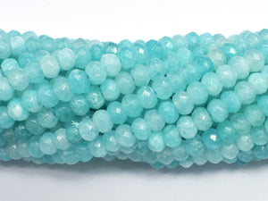 Jade - Sea Blue 4x6mm Faceted Rondelle, 14.5 Inch-BeadDirect