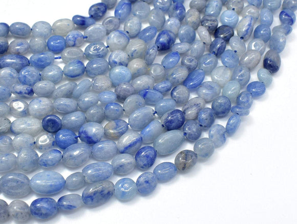 Blue Aventurine, 6x8mm Nugget Beads, 15.5 Inch-Gems: Nugget,Chips,Drop-BeadDirect
