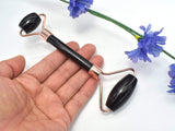 Face Roller-Black Obsidian, Face and Eye Roller, Face Beauty Massager-Gems:Assorted Shape-BeadDirect