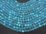 Matte Mystic Aura Quartz-Aqua Blue, 6mm (6.5mm) Round-Gems: Round & Faceted-BeadDirect