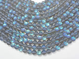 Matte Mystic Aura Quartz-Gray, 8mm (8.5mm) Round-Gems: Round & Faceted-BeadDirect