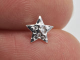 10pcs (5pairs) 925 Sterling Silver Star Pad Earring Stud Post, 6mm Star Pad, 11mm Long-BeadDirect