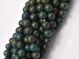 Green Wood Jasper Beads, 8mm (8.3mm)-Gems: Round & Faceted-BeadDirect