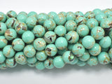 Shell Turquoise Howlite-Green, 8mm (8.5mm)-BeadDirect