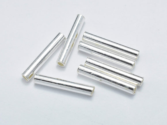 20pcs 925 Sterling Silver Tube, Tube Connector, 1.5x10mm-Metal Findings & Charms-BeadDirect