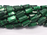 Malachite 7x11mm Faceted Tube-BeadDirect