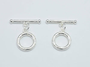 1set 925 Sterling Silver Toggle Clasps, Loop 14mm, Bar 23mm-Metal Findings & Charms-BeadDirect