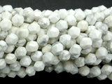 White Howlite Beads, 6mm Star Cut Faceted Round-Gems: Round & Faceted-BeadDirect