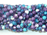 Rain Flower Stone Beads, Blue, Purple, 6mm Faceted Round-Gems: Round & Faceted-BeadDirect