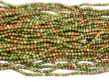 Unakite Beads, Round, 4mm (4.5 mm)-BeadDirect