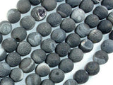 Druzy Agate Beads, Geode Beads, Black, 10mm(10.6mm) Round-Agate: Round & Faceted-BeadDirect