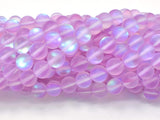 Matte Mystic Aura Quartz-Lavender, 6mm (6.5mm) Round-Gems: Round & Faceted-BeadDirect