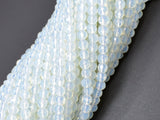 White Opalite Beads, 4mm Faceted Round Beads-BeadDirect