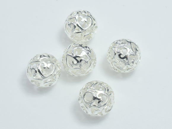 2pcs 9mm 925 Sterling Silver Beads, 9mm Filigree Round-Metal Findings & Charms-BeadDirect