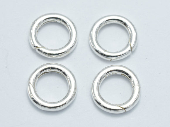 1pc 925 Sterling Silver Round Clasp, Spring Gate Round Clasp, 12mm-BeadDirect