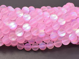 Matte Mystic Aura Quartz-Pink, 8mm (8.5mm) Round-Gems: Round & Faceted-BeadDirect