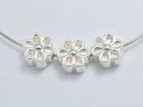 2pcs 925 Sterling Silver Beads - Flower, 8mm-BeadDirect